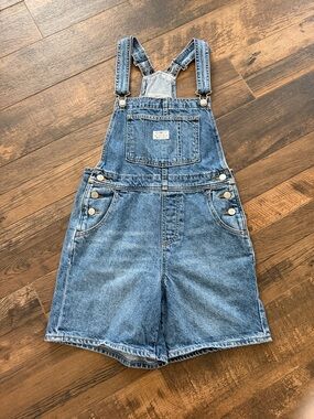 Levi Denim Short Overalls - Classic Blue Jean Shortalls